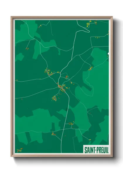 Une affiche de carte sur Saint-Preuil