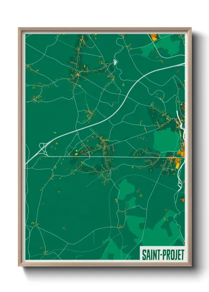 Une affiche de carte sur Saint-Projet