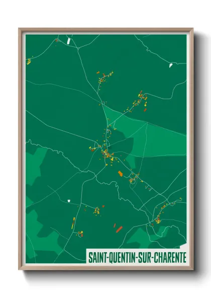 Une affiche de carte sur Saint-Quentin-sur-Charente