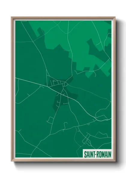 Une affiche de carte sur Saint-Romain