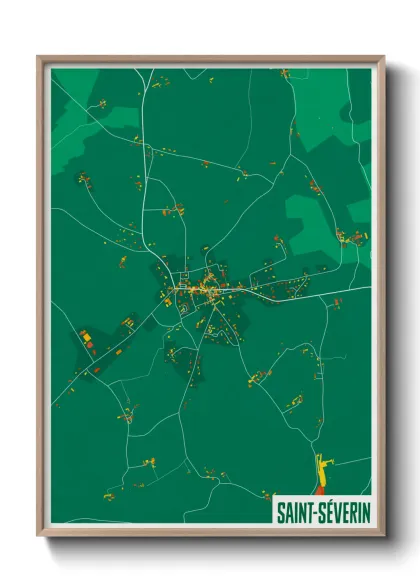 Une affiche de carte sur Saint-Séverin
