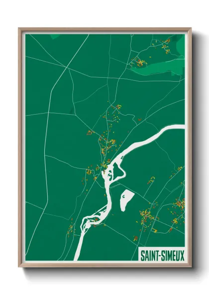 Une affiche de carte sur Saint-Simeux