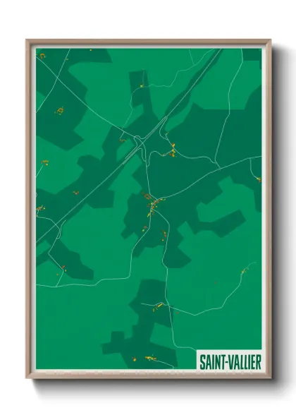 Une affiche de carte sur Saint-Vallier