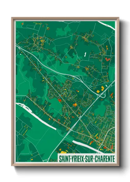 Une affiche de carte sur Saint-Yrieix-sur-Charente