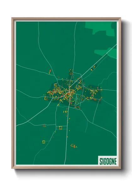Une affiche de carte sur Sigogne