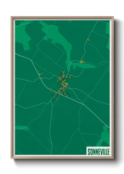 Une affiche de carte sur Sonneville