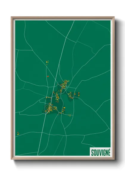 Une affiche de carte sur Souvigné