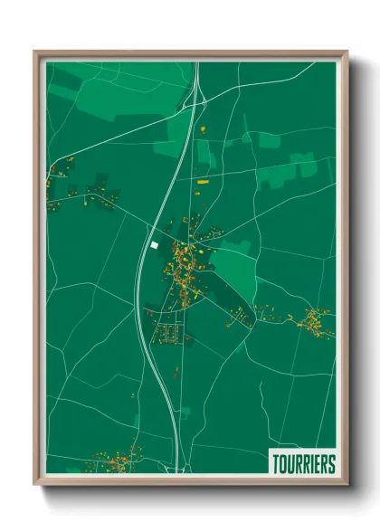 Une affiche de carte sur Tourriers