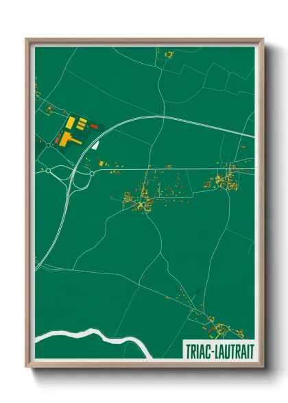Une affiche de carte sur Triac-Lautrait