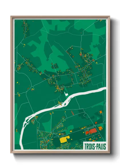 Une affiche de carte sur Trois-Palis