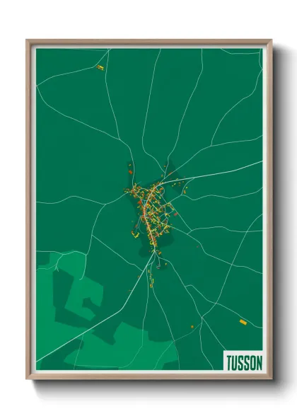 Une affiche de carte sur Tusson