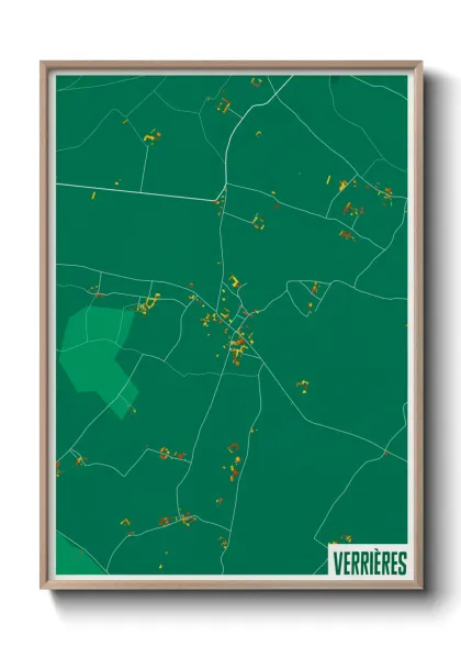 Une affiche de carte sur Verrières
