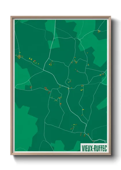 Une affiche de carte sur Vieux-Ruffec