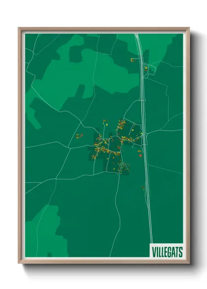 Une affiche de carte sur Villegats