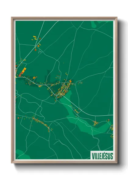 Une affiche de carte sur Villejésus