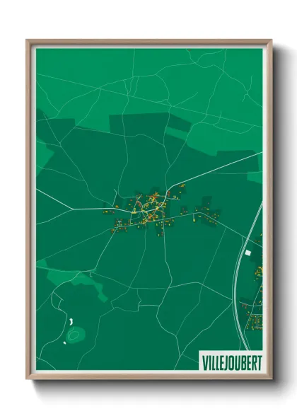 Une affiche de carte sur Villejoubert