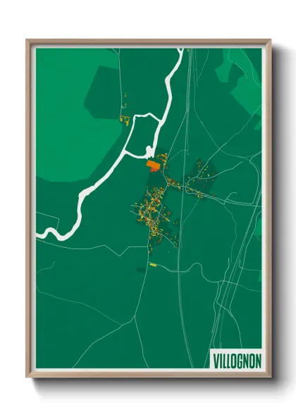 Une affiche de carte sur Villognon