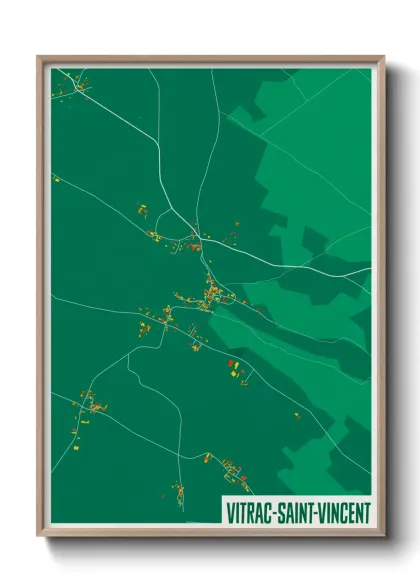 Une affiche de carte sur Vitrac-Saint-Vincent