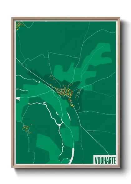 Une affiche de carte sur Vouharte