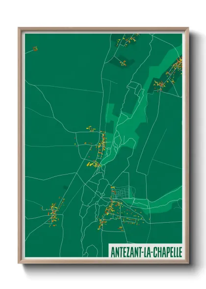 Une affiche de carte sur Antezant-la-Chapelle