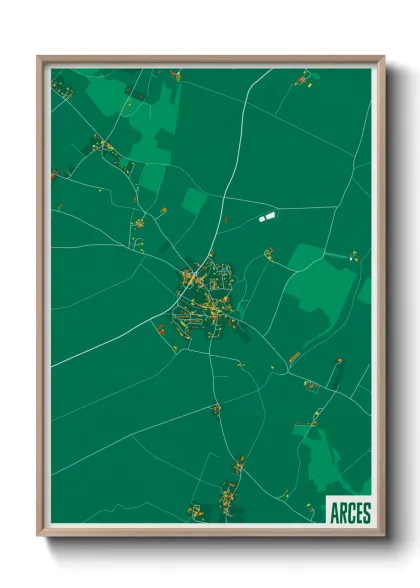 Une affiche de carte sur Arces