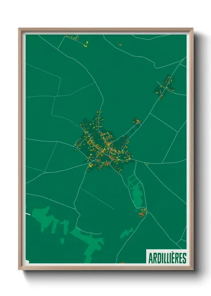 Une affiche de carte sur Ardillières