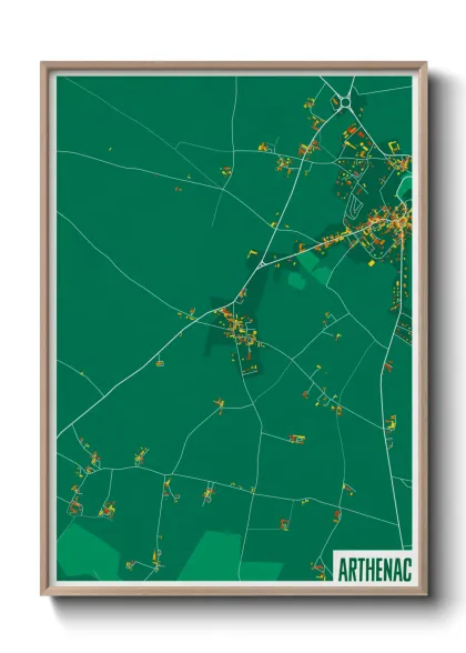 Une affiche de carte sur Arthenac