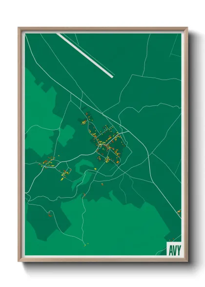 Une affiche de carte sur Avy