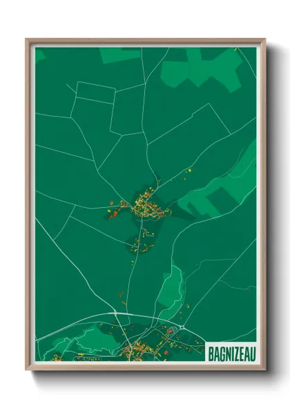 Une affiche de carte sur Bagnizeau