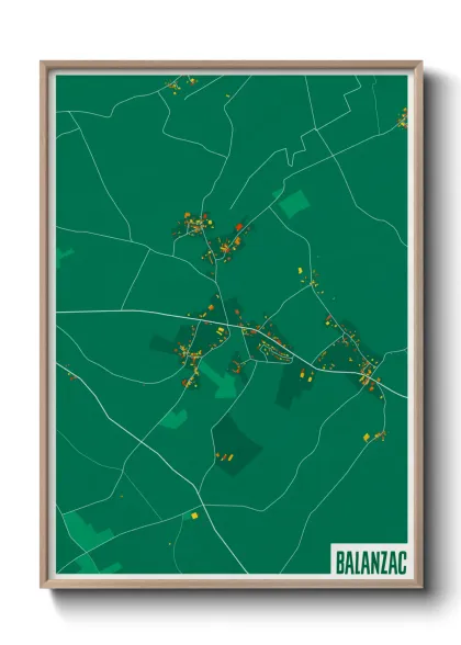 Une affiche de carte sur Balanzac