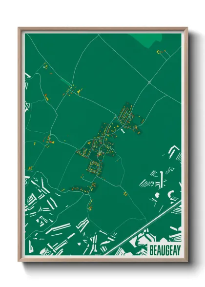 Une affiche de carte sur Beaugeay