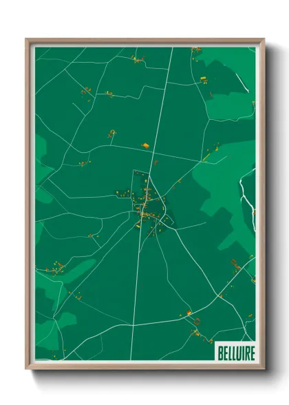 Une affiche de carte sur Belluire