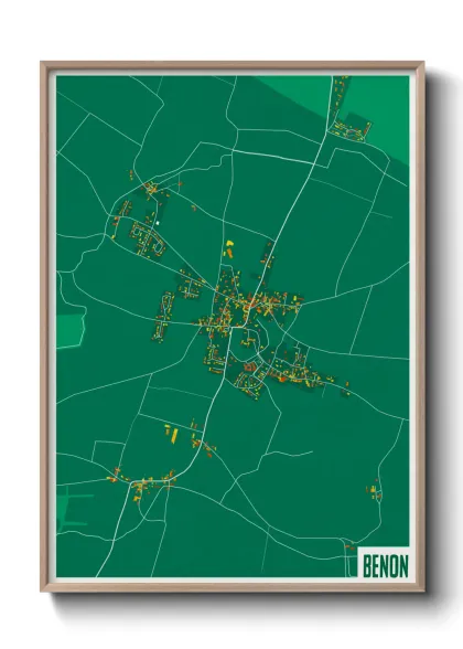Une affiche de carte sur Benon