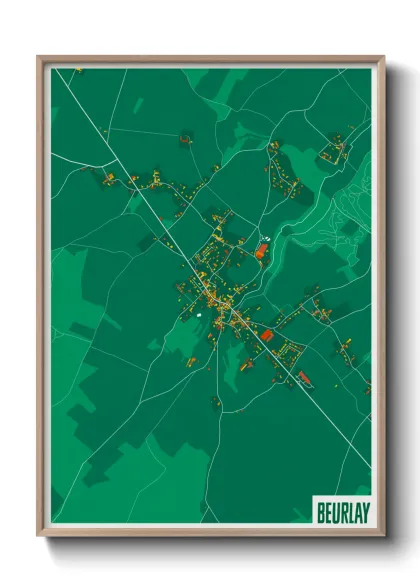 Une affiche de carte sur Beurlay