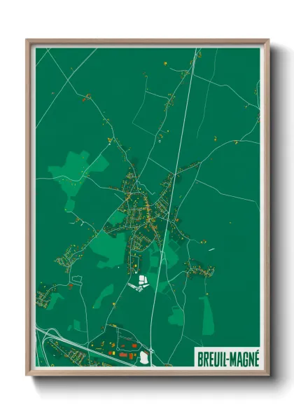 Une affiche de carte sur Breuil-Magné