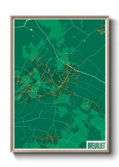 Une affiche de carte sur Breuillet
