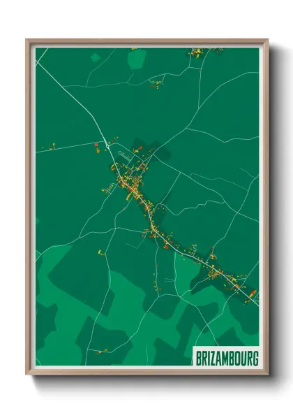Une affiche de carte sur Brizambourg