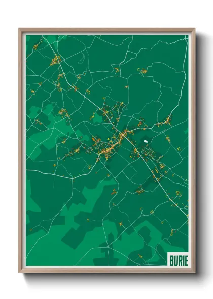 Une affiche de carte sur Burie