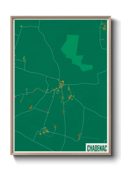 Une affiche de carte sur Chadenac