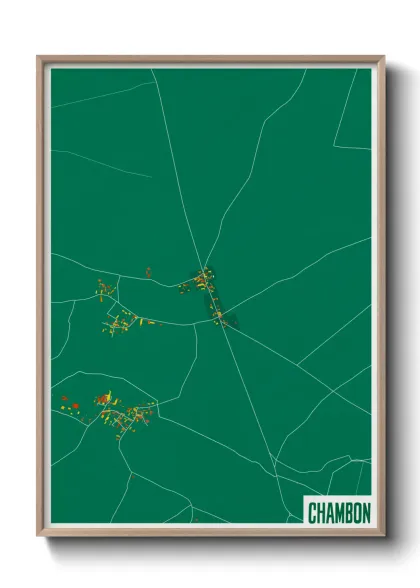 Une affiche de carte sur Chambon