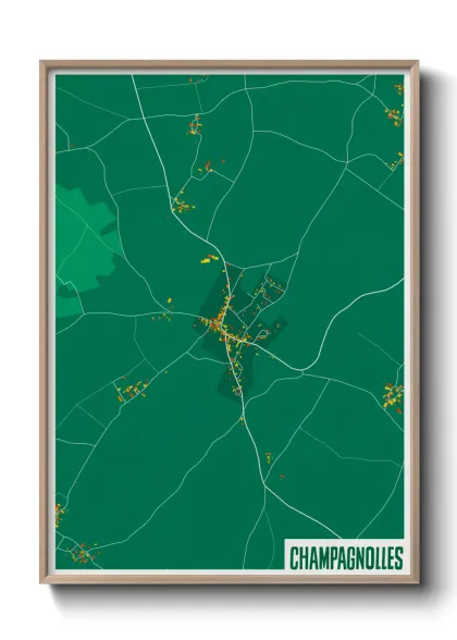 Une affiche de carte sur Champagnolles