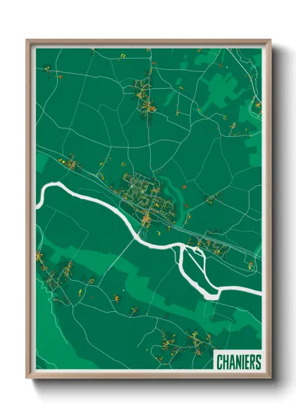 Une affiche de carte sur Chaniers