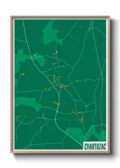 Une affiche de carte sur Chartuzac