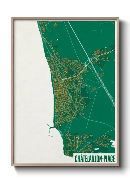Une affiche de carte sur Châtelaillon-Plage