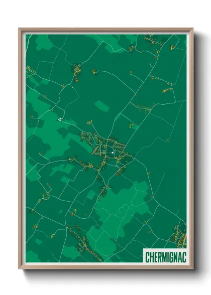 Une affiche de carte sur Chermignac