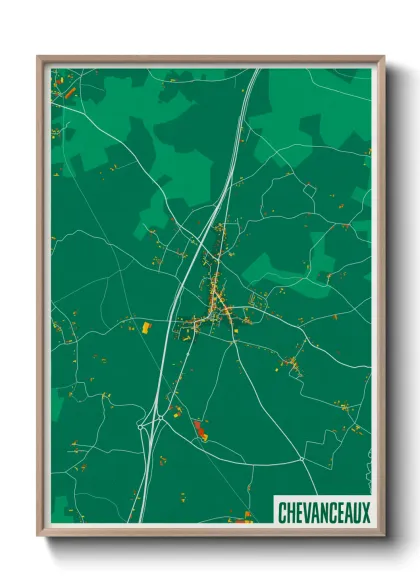 Une affiche de carte sur Chevanceaux