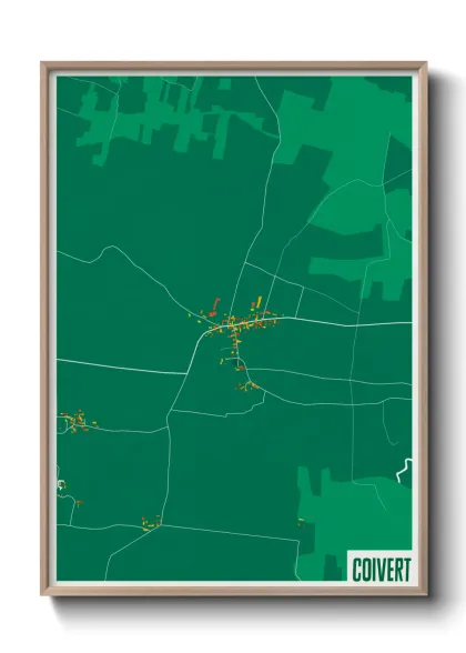 Une affiche de carte sur Coivert