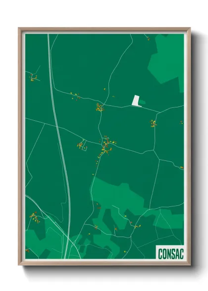 Une affiche de carte sur Consac