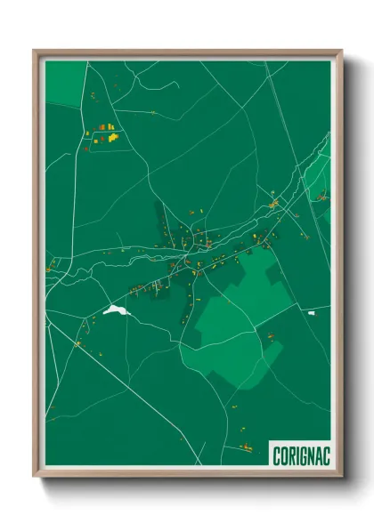 Une affiche de carte sur Corignac