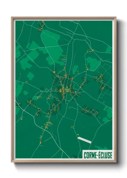 Une affiche de carte sur Corme-Écluse